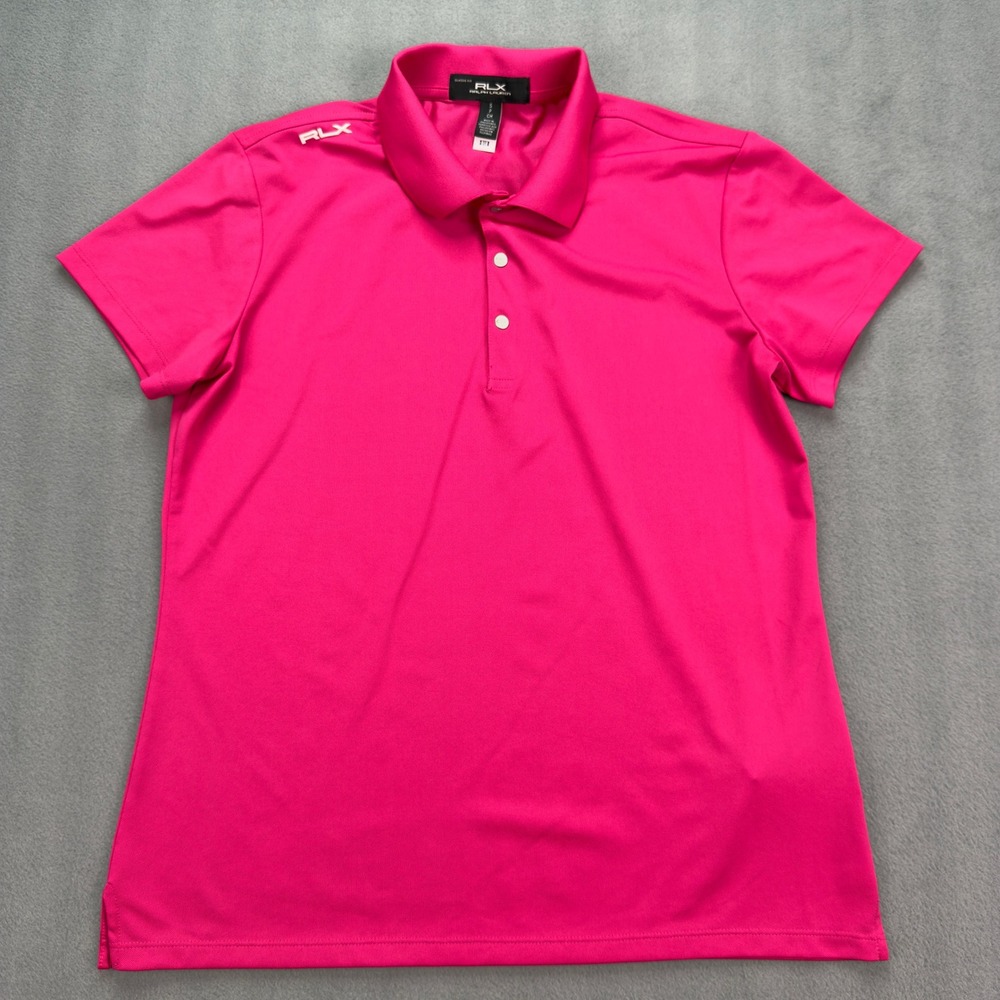 RLX Ralph Lauren Classic Fit Polo Shirt Womens Small Pink Short Sleeve